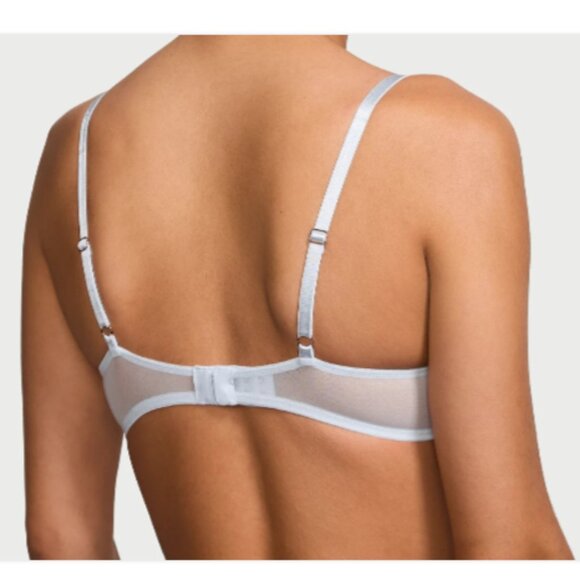 Victorias Secret Dream Angels Boho Floral Embroidery Demi Bra Blue Denim 36A Set - Picture 4 of 16